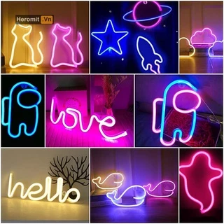 Đèn LED Tiktok trang trí, đèn decor phòng ngủ nhiều mẫu led neon ( tặng kèm pin )