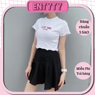 ÁO CROPTOP THÊU CHỮ CUTE_AND