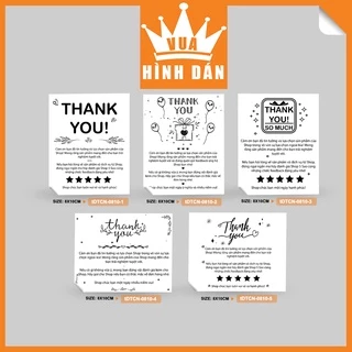 Set 50/100 tem/ sticker 8*10 thank you ghi lời cám ơn đến khách hàng - sticker dành cho shop - 5 mẫu (1.004)