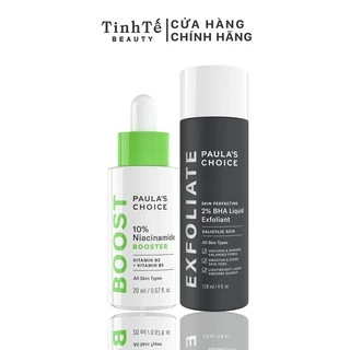 Bộ đôi se khít lỗ chân lông Paula's Choice gồm 10% Niacinamide Booster 20ml + 2% BHA Liquid 118ml