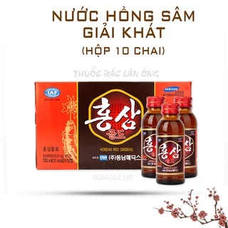 Nước hồng sâm giải khát Hàn Quốc (10 chai x 100ml) - Thuốc Bắc Lãn Ông