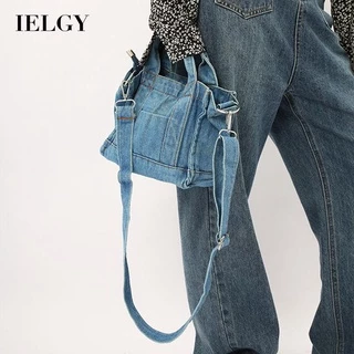 IELGY Túi xách đeo chéo vai bằng denim cao cấp dễ phối hợp đồ