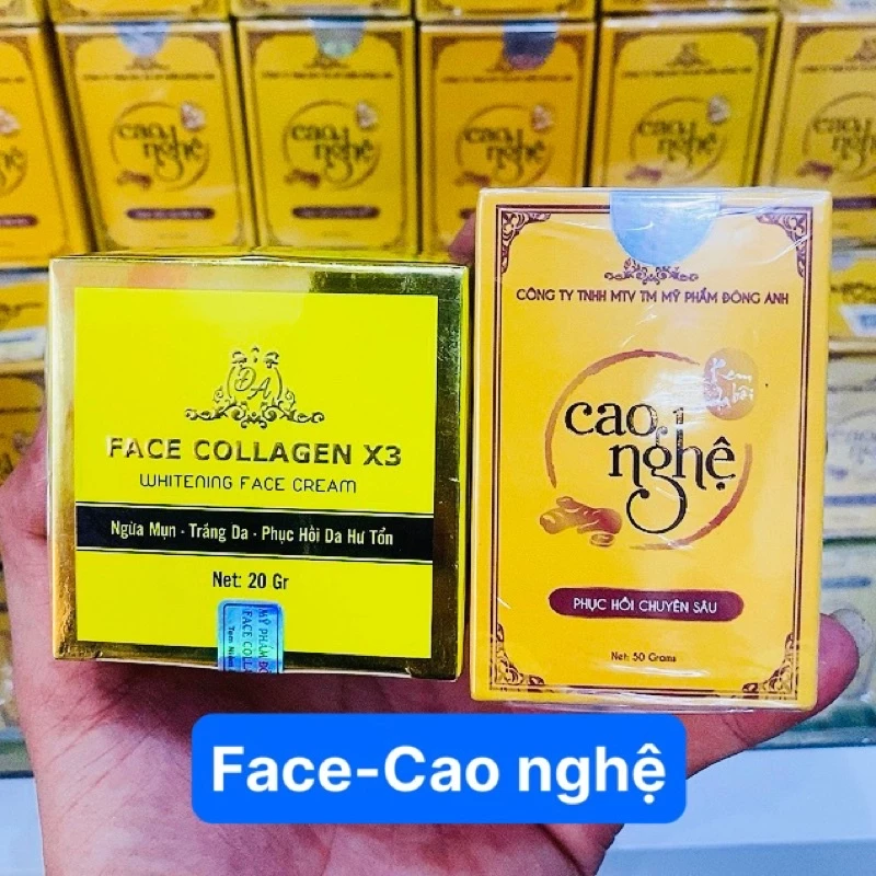 Combo Cao Nghệ X3 + Kem Face Collagen X3 - Mỹ phẩm Đông Anh Chính Hãng