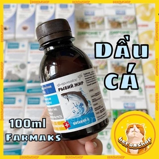 DẦU CÁ FARMAKS TĂNG ĐỀ KHÁNG VÀ DƯỠNG LÔNG CHO CHÓ MÈO 100 ML NHẬP NGA GIÁ CỰC RẺ