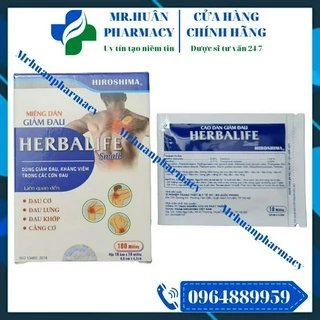 Miếng dán giảm đau Herbalife Small (Hộp 100 miếng) - Hỗ trợ trong trường hợp đau cơ, lưng, khớp