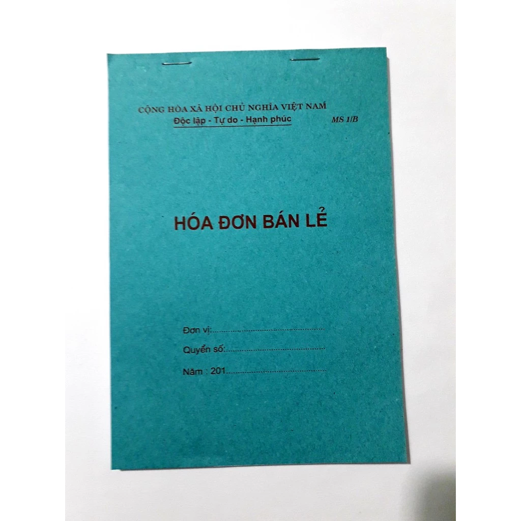 hóa đơn bán lẻ 1 liên loại đẹp 1 cuốn