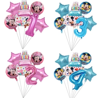 Set 6 Bong Bóng Lá Nhôm 18inch Hình Chuột Mickey Minnie Trang Trí Tiệc Sinh Nhật / Tiệc Mừng Em Bé