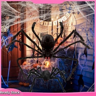 Đồ chơi mô hình nhện phủ lông chân thật dùng trang trí ngôi nhà ma quái tiệc Halloween