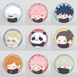 Huy Hiệu in hình JUJUTSU KAISEN ver TẬP THỂ DỤC Chú Thuật Hồi Chiến cài áo túi xinh xắn anime chibi