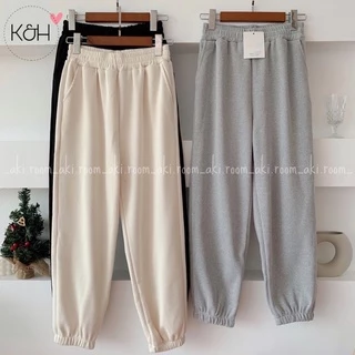 Quần Jogger Nữ, KH802 Ống Rộng Bo Gấu Chất Nỉ Tăm Dày Dặn Ấm Áp Co Dãn Tốt