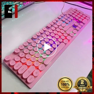 Bàn Phím Nút Tròn Gaming Màu Hồng T-WOLF T80 Led Rgb Bàn Phím Máy Tính Laptop Chơi Game Có Dây Giá Rẻ