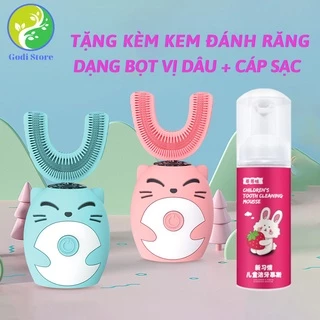 [XẢ HÀNG - Tặng Bọt Đánh Răng] Bàn Chải Đánh Răng Điện Chữ U Trẻ Em Cao Cấp, Hình Thú Ngộ Nghĩnh Đáng Yêu Cho Bé - G25