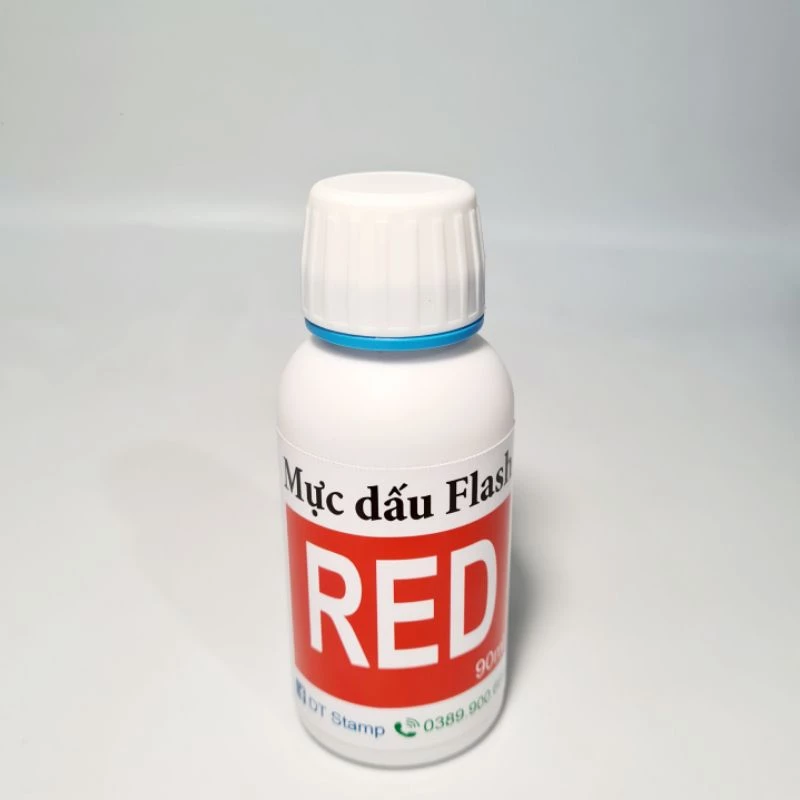 Mực dấu flash. Chai 90ml. Chuyên dùng cho Con dấu Flash. Mực thường đóng lên giấy, bìa carton