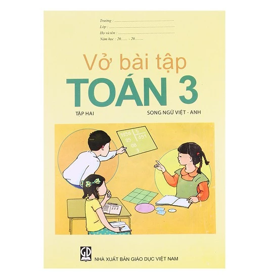 Sách Giáo khoa Song ngữ Việt Anh Vở Bài tập toán 3 tập 2