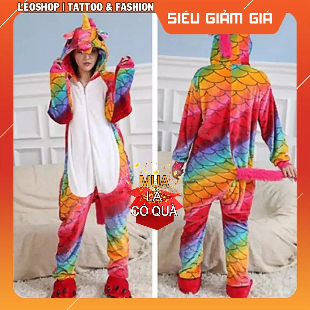 Bộ Đồ Thú Unicorn Rồng - Chất Nhung Mịn Cao Cấp [FREESHIP]