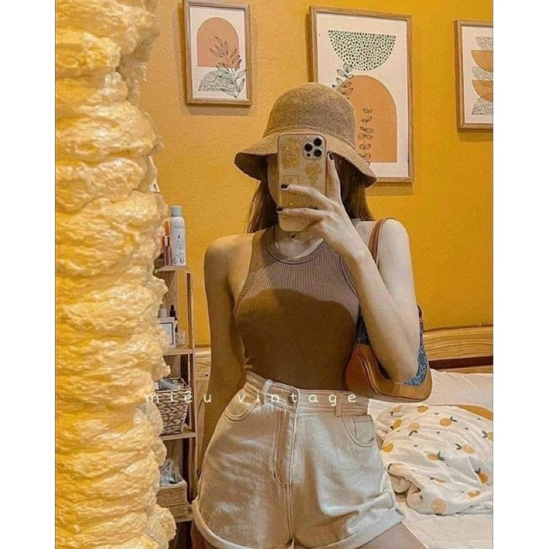 áo ba lỗ croptop - áo thun gân - hình thật - Colory shop