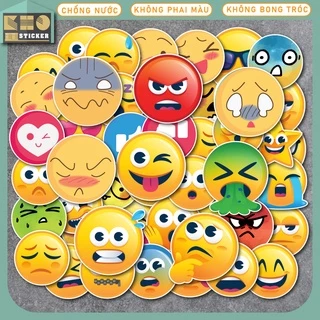 Combo 50 Sticker Emoji chống nước sticker dán laptop, điện thoại, đàn guitar, mũ bảo hiểm, vali. MSP: ST27