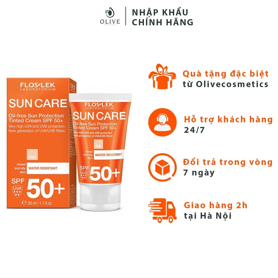 [CHÍNH HÃNG] Kem chống nắng bảo vệ da SPF 50+ FlosLek Pharma Sun Care 50ml