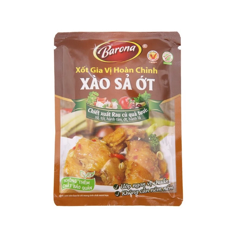 Xốt gia vị hoàn chỉnh Barona - Xào xả ớt 80g