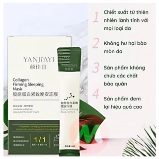 Mặt Nạ Ngủ Thạch Collagen YANJIAYI Hộp 20 Gói- Nâng Cơ Bổ Sung Collagen Cấp Nước Dưỡng Ẩm Căng Bóng, thu nhỏ lỗ chân lôg