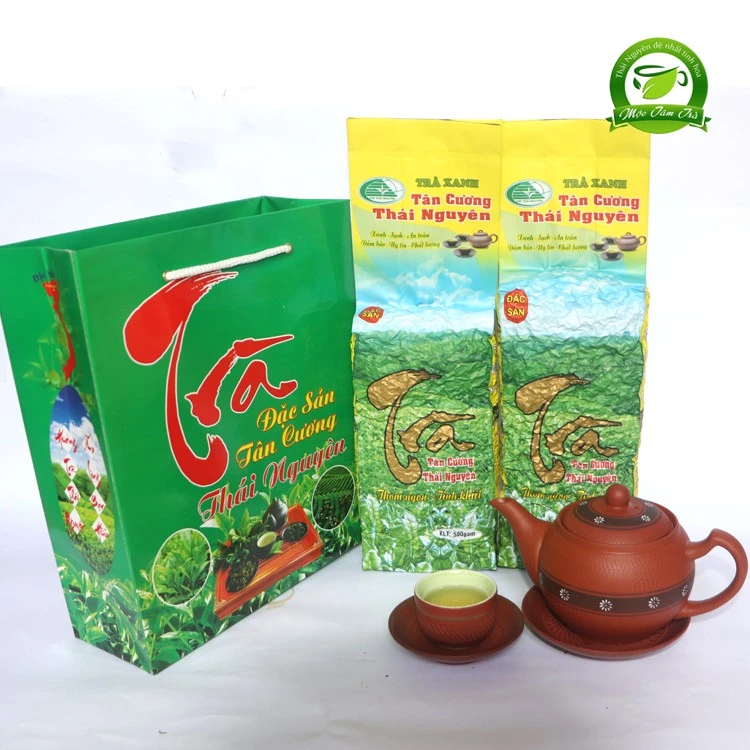 Trà xanh - trà búp Tân Cương Thái Nguyên loại ngon - trọng lượng 1kg = 2 gói x 500g