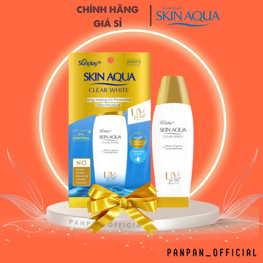 Kem  chống nắng dưỡng trắng cho da dầu Sunplay Skin Aqua Clear White SPF 50+, PA++++ 25g