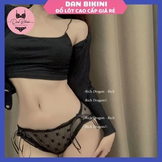 Quần Lót Nữ ❤️FREESHIP❤️ Quần Lót Ren Sexy Sao xuyên thấu cao cấp đính nơ hai bên quyến rũ mã H002