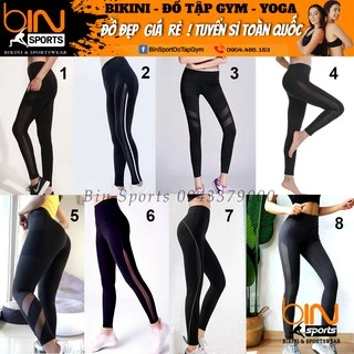 Quần dài nữ tập gym yoga aerobic thể thao lưng cao che khuyết điểm chất liệu thun poly co dãn 4 chiều BINSPORTS Q027