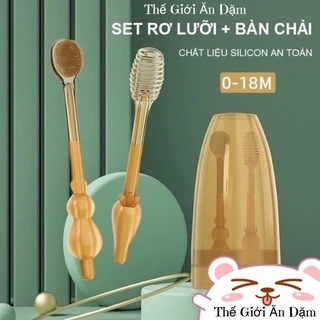 Set Bàn Chải Và Rơ Lưỡi Silicon Cho Bé