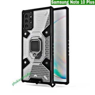 ỐP LƯNG SAMSUNG NOTE 10 PLUS TỔ ONG NHẪN IRING KIỂU DÁNG UAG CHỐNG SỐC GIÁ ĐỠ