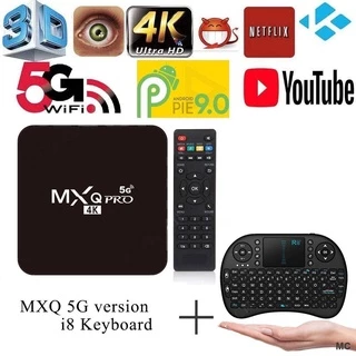 Tv Box MXQ Pro 5g 4K Android Ultra HD + Bàn Phím I8 mini 10.0 Và Phụ Kiện