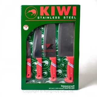 Bộ 4 dao Kiwi cán nhựa tiện lợi W4P hàng nhập khẩu Thái Lan - màu đỏ