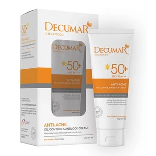 Kem Chống Nắng kiềm dầu nâng tone chuyên biệt cho da mụn Decumar Advanced Sunblock SPF50 (50gr)