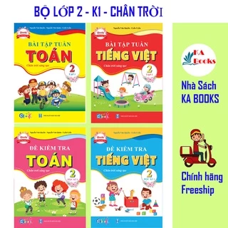 Sách - Combo Bài Tập Tuần, Đề Kiểm Tra Toán và Tiếng Việt Lớp 2 - Chân Trời Sáng Tạo - Học Kì 1 (4 quyển)