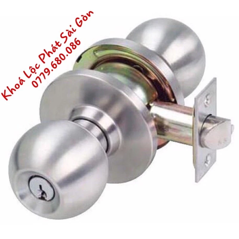 Ổ KHOÁ TAY NẮM TRÒN DOORLOCK INOX - chuyên dùng khoá cửa