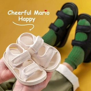 Giày tập đi CHEERFUL MARIO có khóa dán đế mềm dễ chịu chống trượt thời trang cho bé