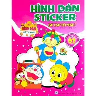 Sách - Combo 5 quyển Hình dán Sticker & Bé Tập tô màu - Hình dán dễ thương (Ngẫu nhiên khác tập)