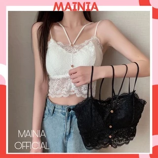 Áo Bra Ren Hoa Hai Dây Có Mút Ngực Áo Croptop Thời Trang Gợi Cảm Mainia Shop