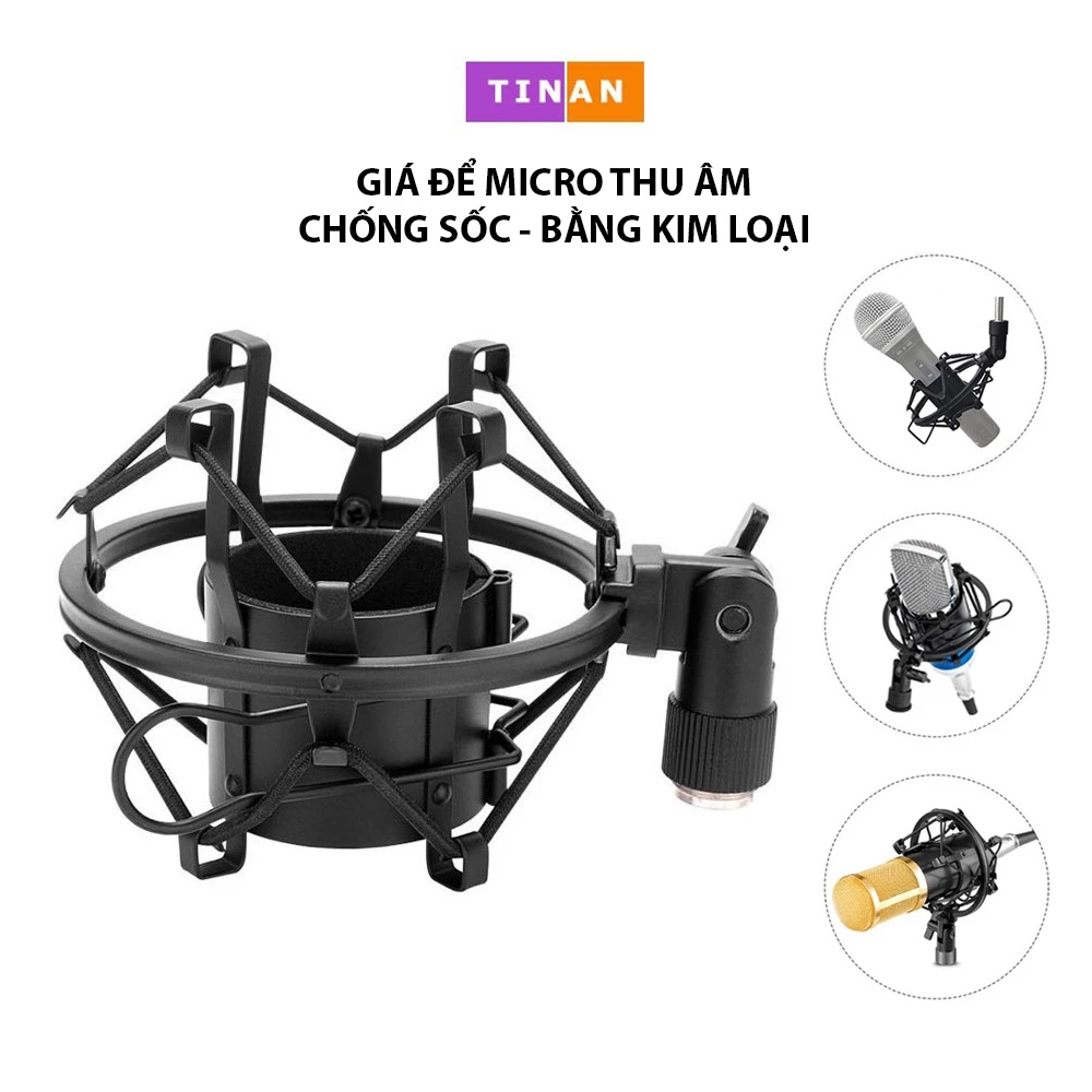 Giá Đỡ Micro Thu Âm TINAN Chống Sốc, Bằng Kim Loại
