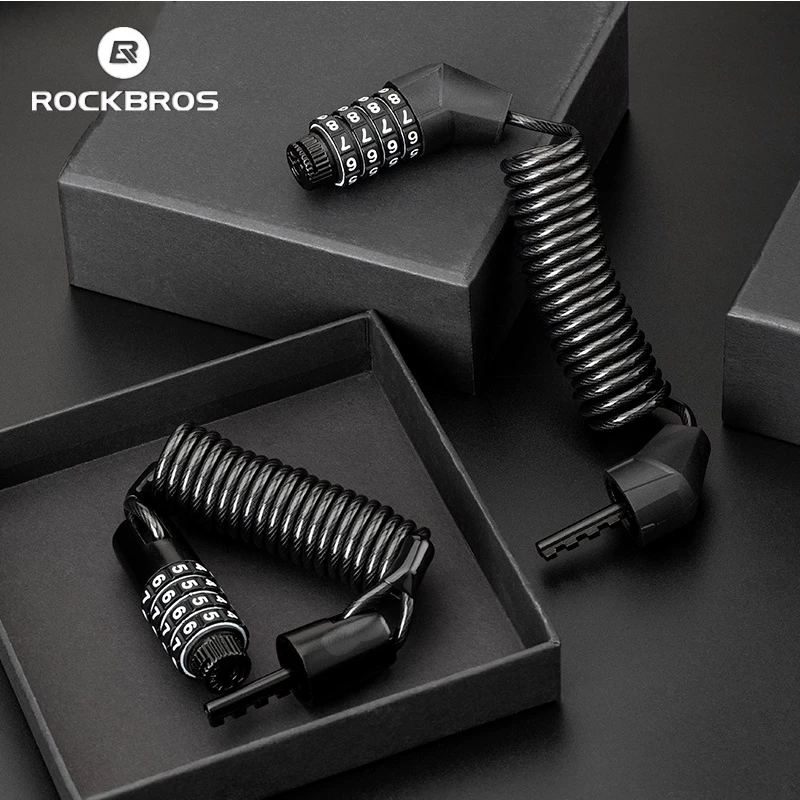 Khóa Đi Xe Đạp Rockbros Chống Trộm với Mật Khẩu và Cáp Bảo Vệ Mũ Bảo Hiểm