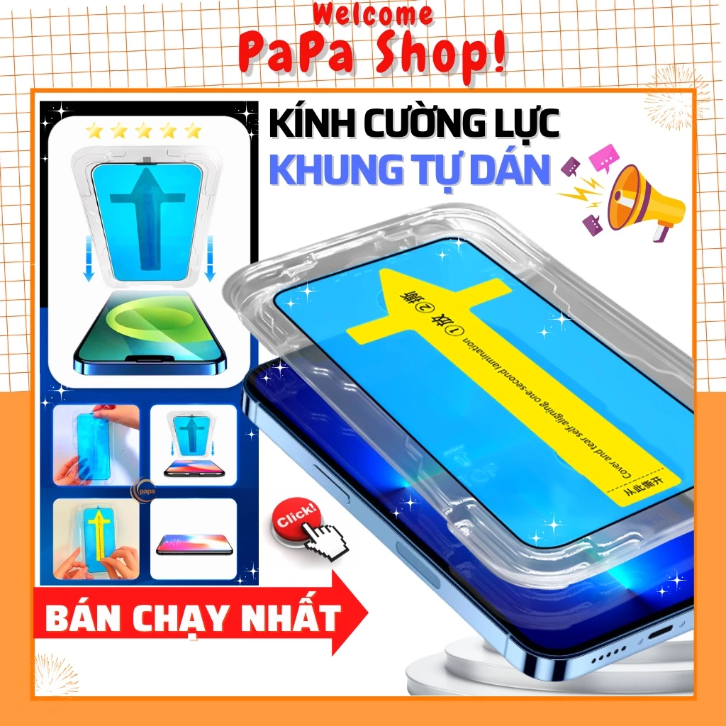 Cường lực iphone tự dán blue arrow xs max 14 pro max 15 pro max 11 pro max 12 13 promax X Xr 7 8 Plus  16 Pro Max
