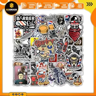 [Set 50+] Sticker Baber Shop Tiệm Cắt Tóc | Dán Nón Bảo Hiêm, Điện Thoại, Laptop, Bình Nước...Chống Nước, STK60-50