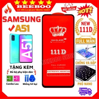 Kính cường lực Samsung A51 - Siêu chuẩn - Full màn hình 111D và Trong suốt - Độ cứng 10H  [FreeShip_50K] .