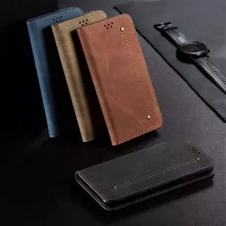 Ốp ví da PU họa tiết Denim sang trọng OPPO Realme XT X2 X2Pro Reno 2F 2Z 2 ACE Reno 4 Pro 4G Reno 4 Flip Case