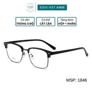 Gọng kính nam nữ AMIE Eyewear mắt kính cận vuông chất liệu kim loại bền bỉ màu sắc thời trang đẹp 1846