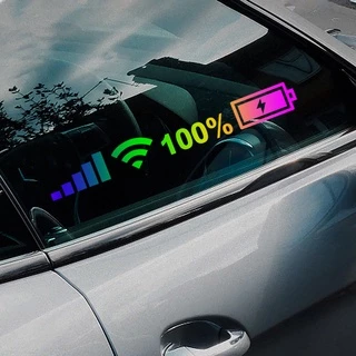 Miếng dán trang trí xe hơi họa tiết wifi nhiều màu độc đáo chất liệu PVC