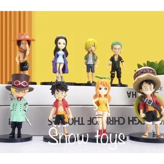 Mô hình chibi OnePiece one piece Luffy Robin Zoro Ace Nami Sabo Sanji cao 7-8,5cm siêu net hàng chất lượng cao