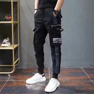 <FREE SHIP> Quần jogger túi hộp phối sọc vải kaki cực chất