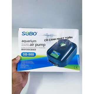 MÁY SỦI OXY CHO BỂ CÁ 4 VÒI SOBO SB 988 12W TỐI ĐA 20 HỒ