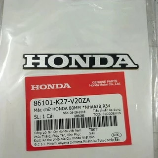 Tem Honda màu bạc,nền màu đen 80mm